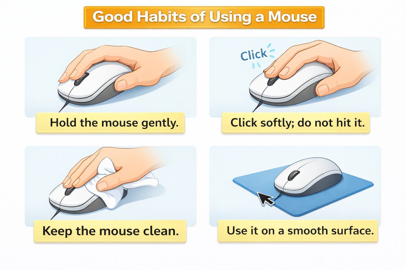 GOOD HABITS OF USING A MOUSE