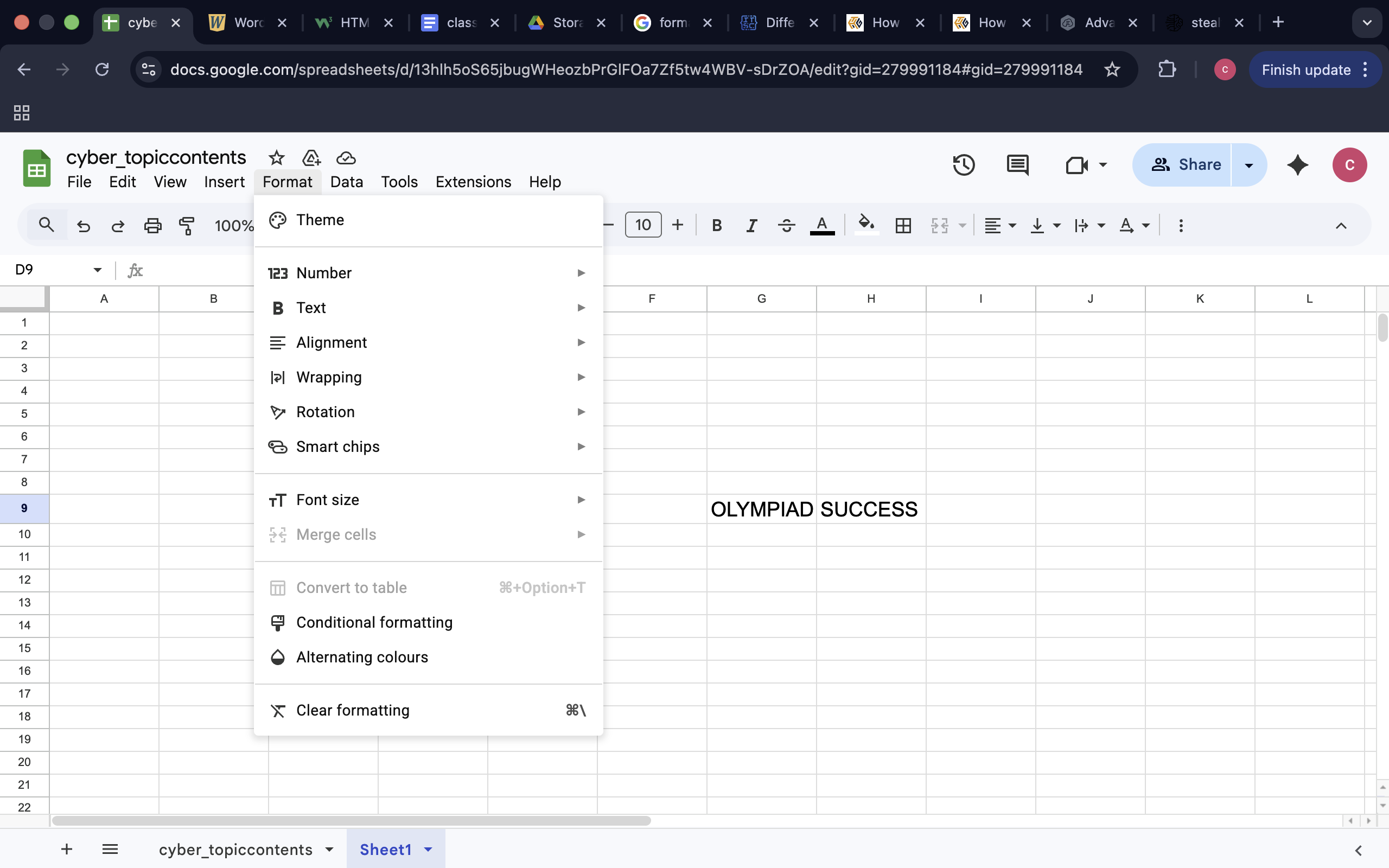 Formatting data in Excel